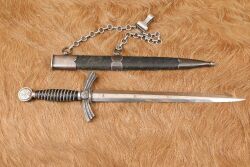 German WW2 Luftwaffe Officer 1st Model Dress Dagger & Scabbard W/ Hanger - 2