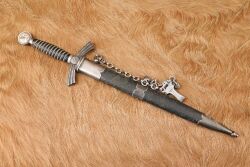 German WW2 Luftwaffe Officer 1st Model Dress Dagger & Scabbard W/ Hanger - 16