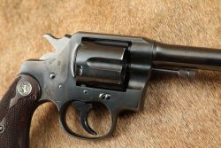 Colt Pre-WW2 New Service .45 Colt 7.5&rdquo; SA/DA Revolver, Deluxe Checkered Walnut Grips 1925 C&R - 3