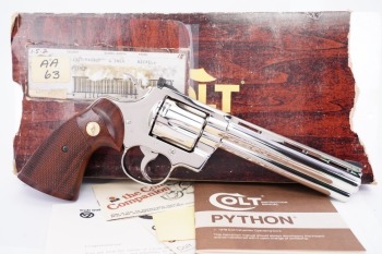Colt Nickel Python .357 Magnum Double Action Revolver, Model I3661 & Box