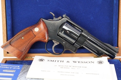 Smith & Wesson Model 57 .41 Magnum 4" Double Action Revolver & Case